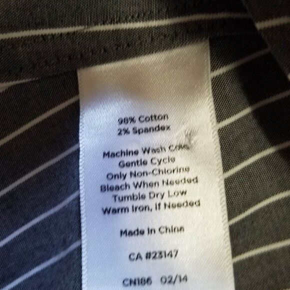 Talbots Gray White Stripe Button Down Shirt Like NEW size 10 - Picture 4 of 8
